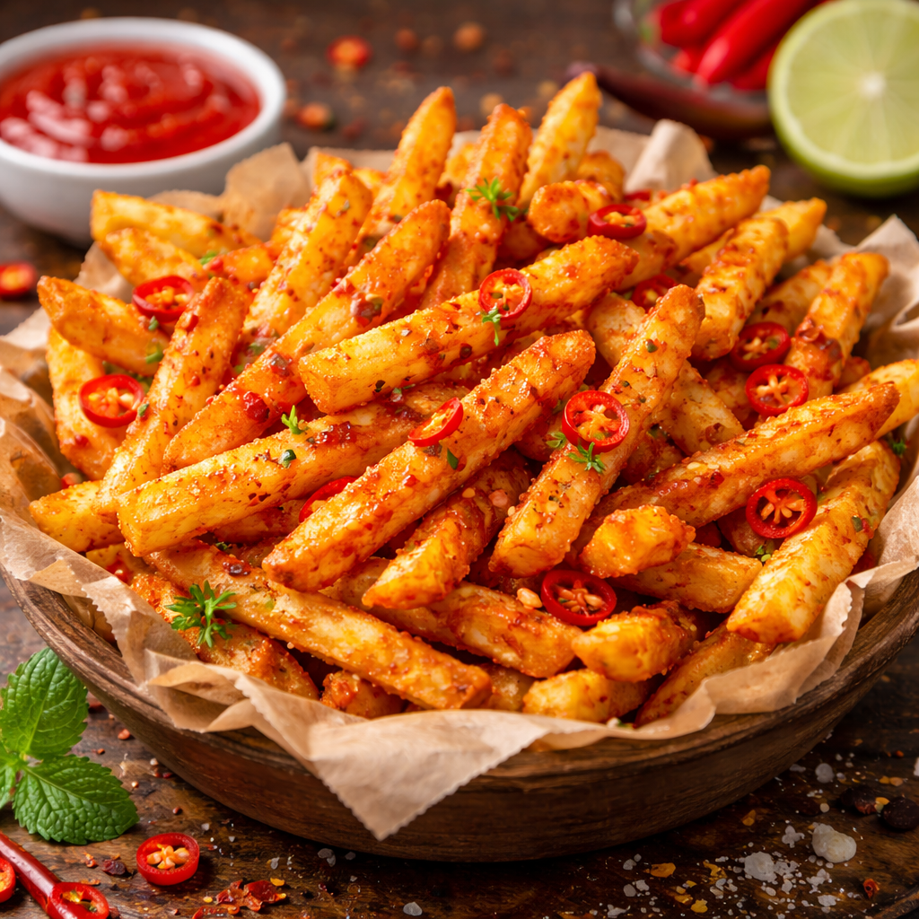 French Fries Balado pedas gurih